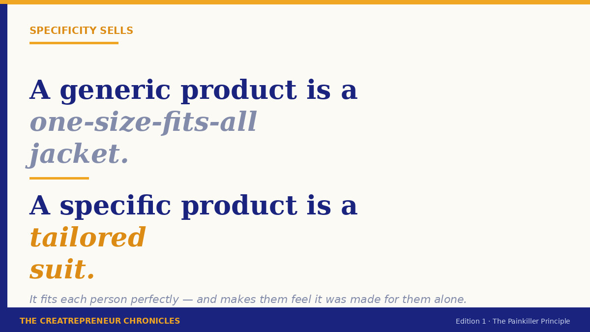 Quote card: Specificity Sells