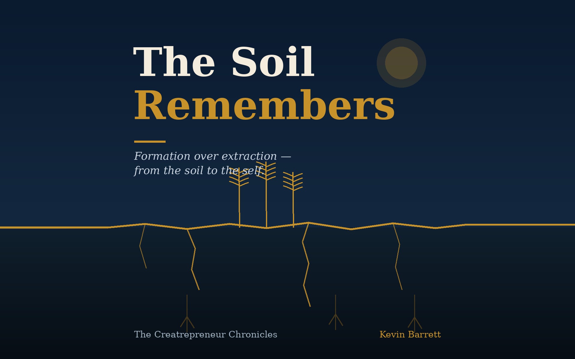 The Soil Remembers — Formation over extraction, from the soil to the self